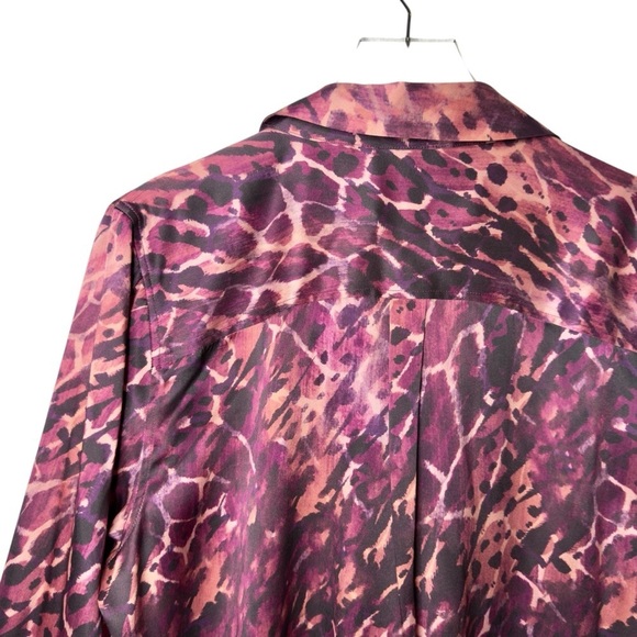 Soft Surroundings Vivi Silk Animal Print Button Up Women’s Flowy Blouse Sz XL - Picture 10 of 11